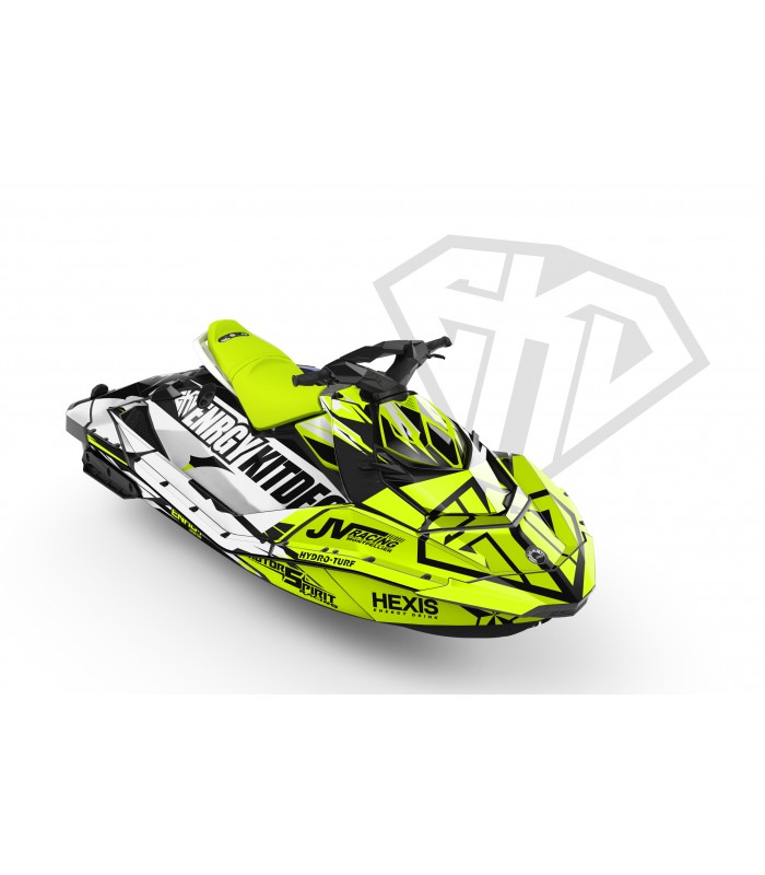 Kit Déco Enrgy Jet-Ski Seadoo Spark Lime Blanc