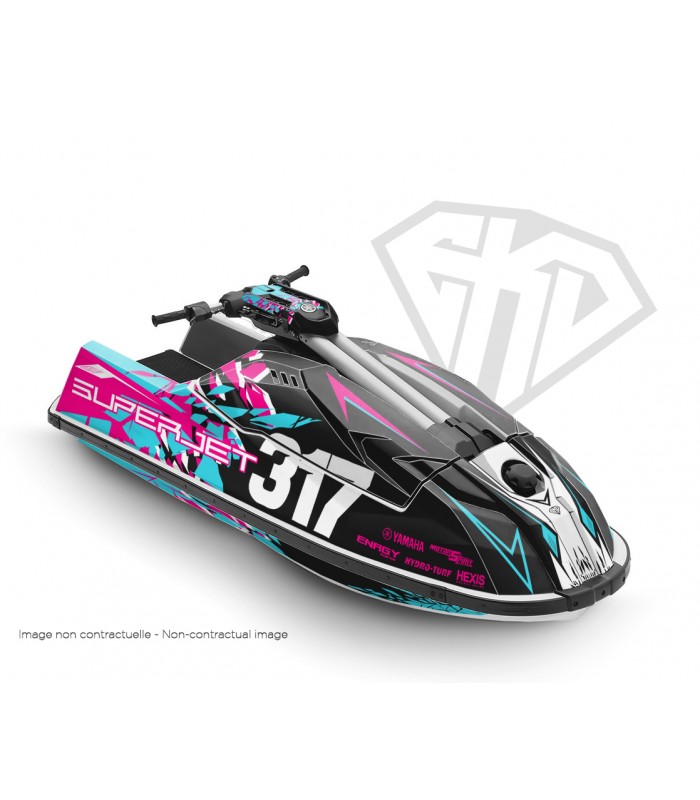 Kit Déco Eclat Jet-Ski Yamaha SuperJet TR-1 Noir Rose