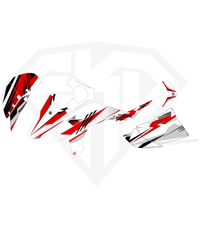 Kit Déco Storm Quad Yamaha 450YFZ Blanc Rouge